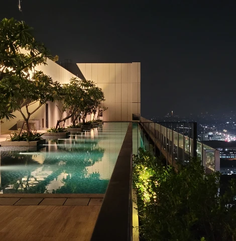 Olympic length sky pool